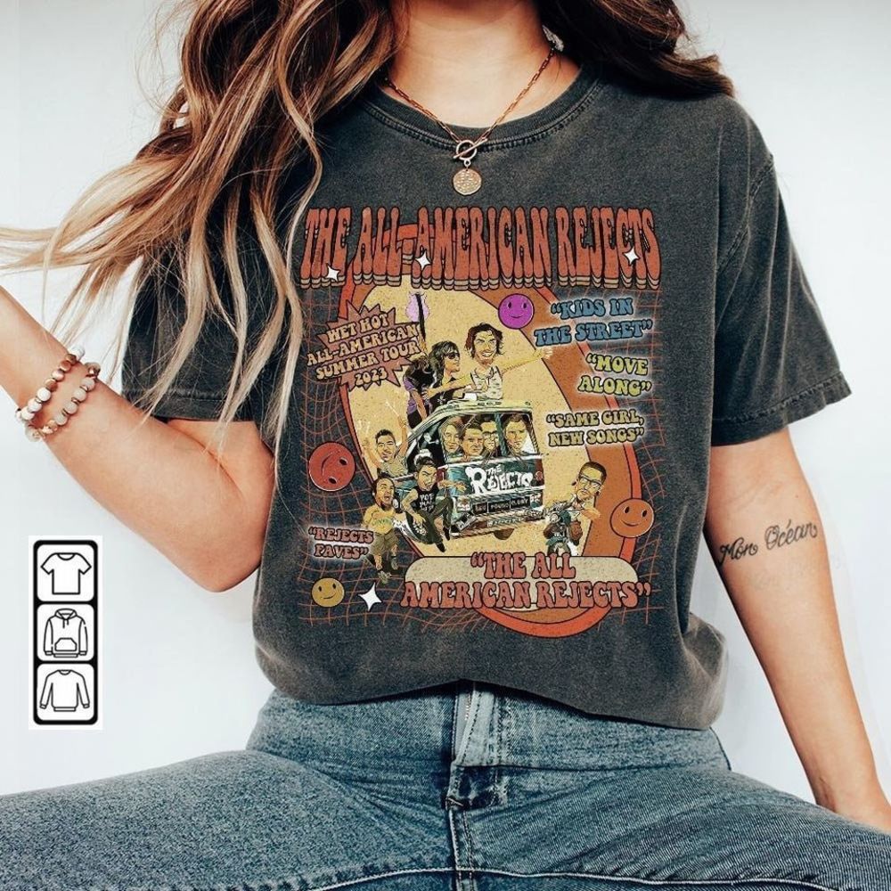 The Allamerican Rejects Music T-Shirt Album Wet Hot All Tour 2023 T-Shirt